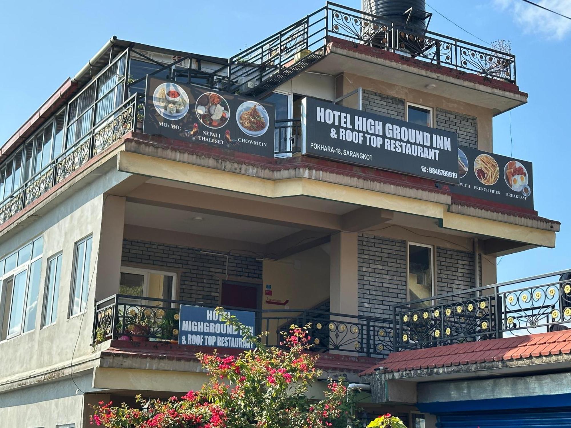 Hotel High Ground Inn Sarangkot Pokhara Exteriör bild